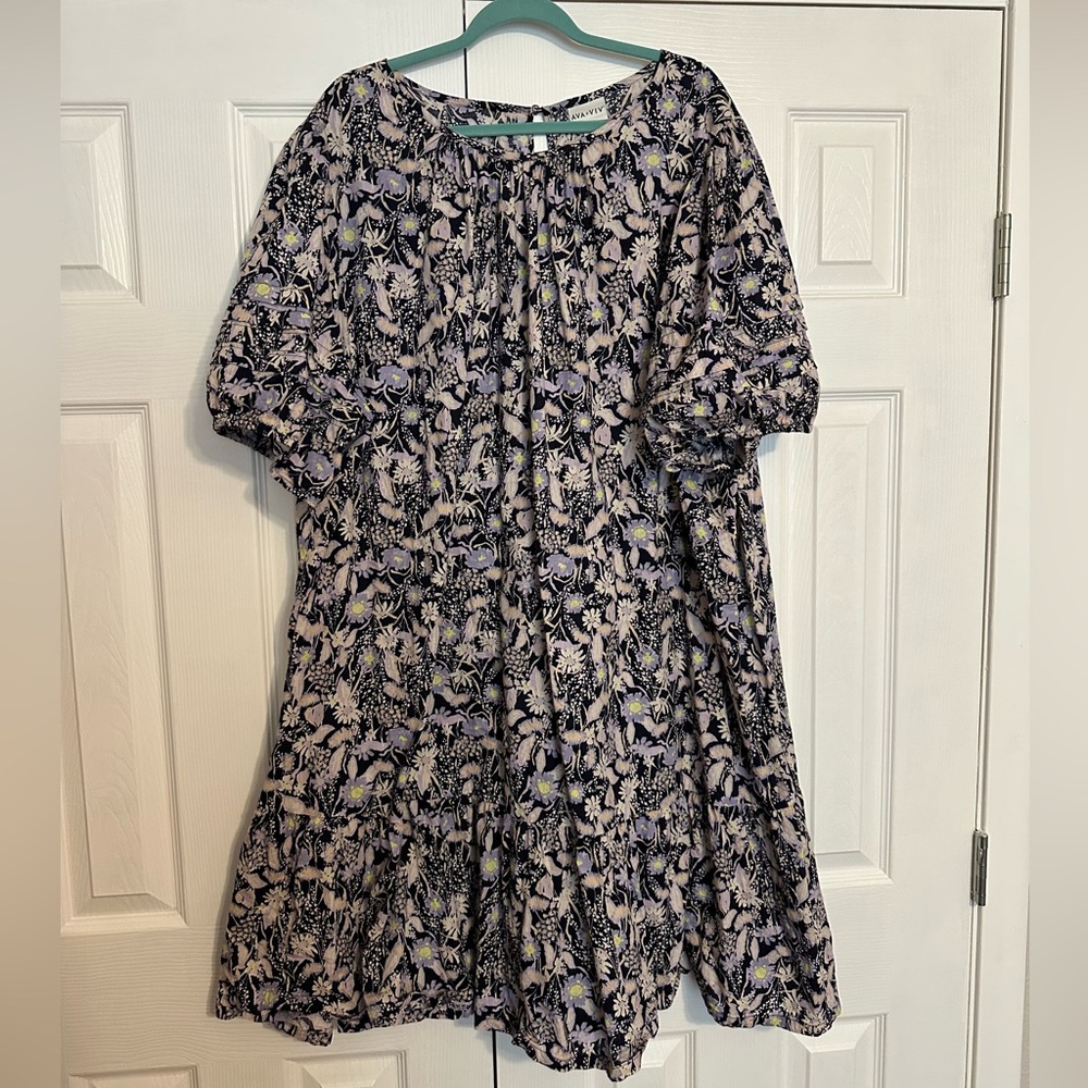 Ava & Viv | 4X | Navy Floral Dress
